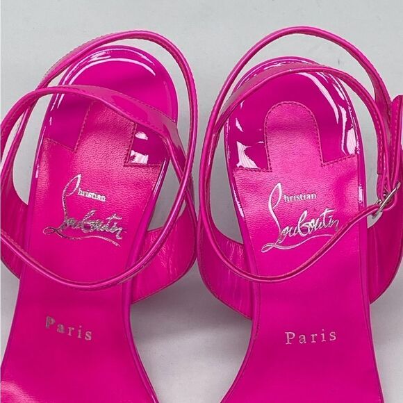 Christian Louboutin Zeppa Chick 85mm Patent Leather Wedges size 37 - Picture 11 of 16